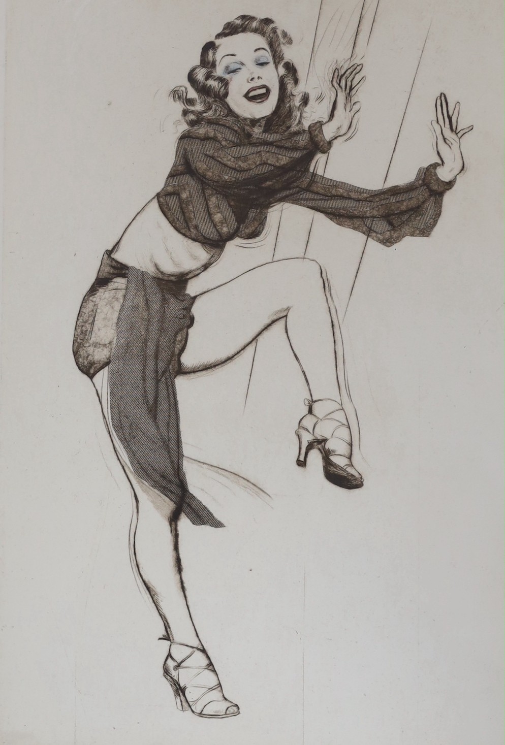 Frank Martin (1921-2005), three etchings, Ann Pennington, Jessie Matthews and Vera-Ellen, all signed in pencil and numbered, largest 34 x 50cm